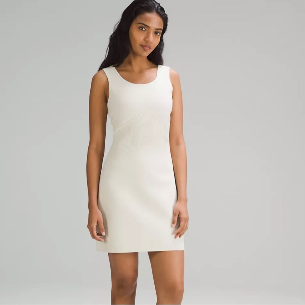 Lululemon Tight-Fit Knit Tank Dress - white